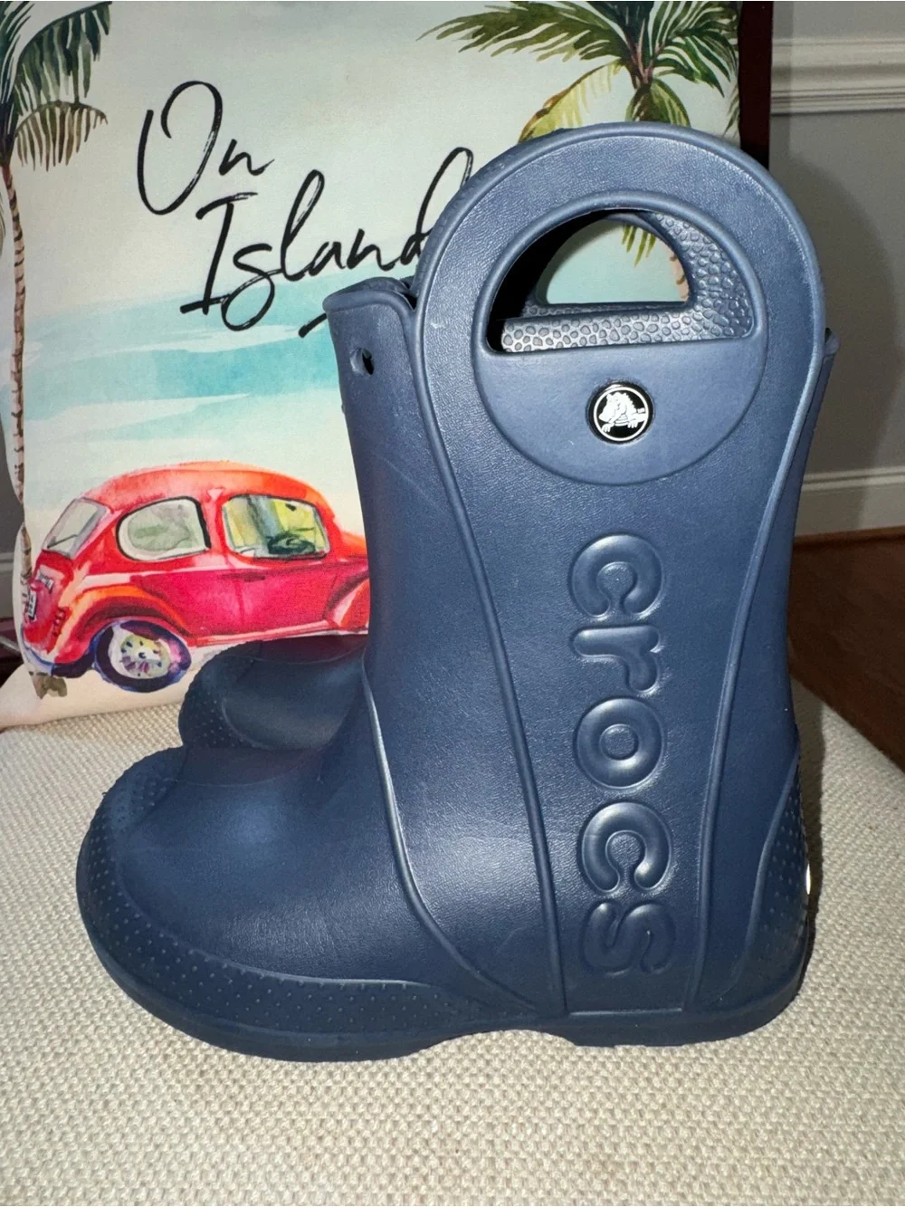 Crocs Kids Unisex Handle It Rain Boots in Navy Blue Size J1